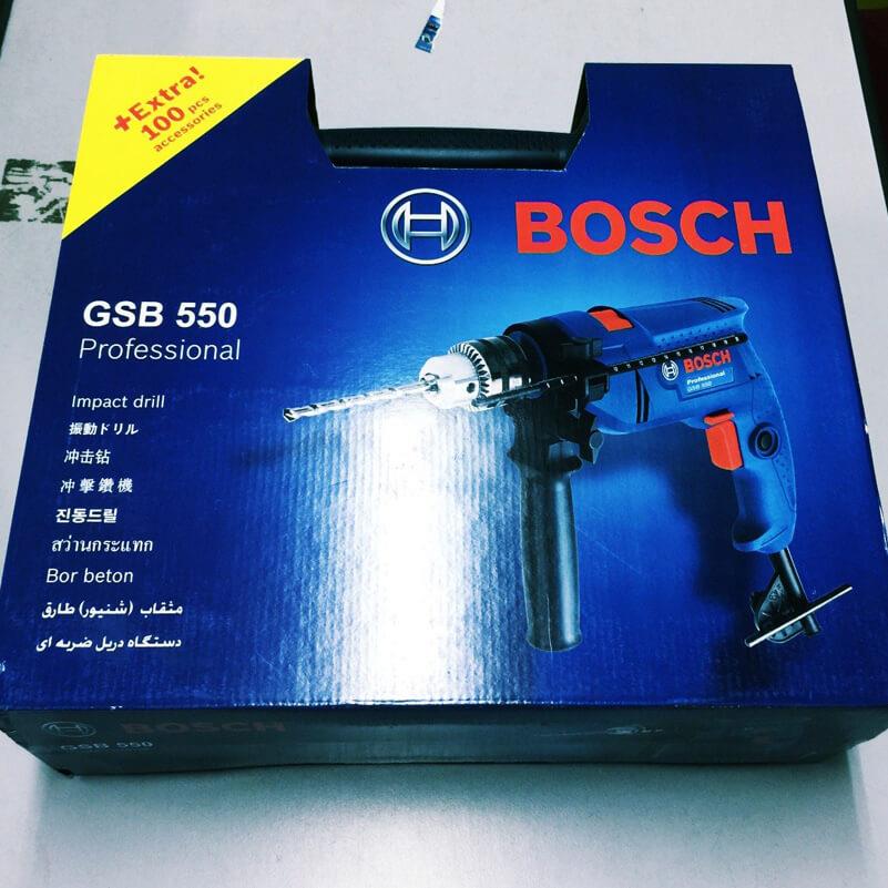 Bosch GSB 550 (bộ set valy 100 món phụ kiện)